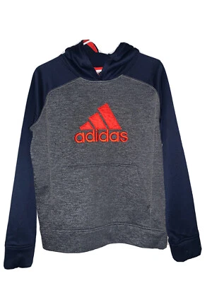 Adidas Boys' Athletic Pullover Hoodie Sweatshirt Navy Orange, Blue, Gray L - Image 1 of 4