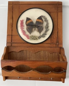 MCM Boho Farmhouse Farfalla in legno incassata da appendere a parete portachiavi posta - Foto 1 di 11