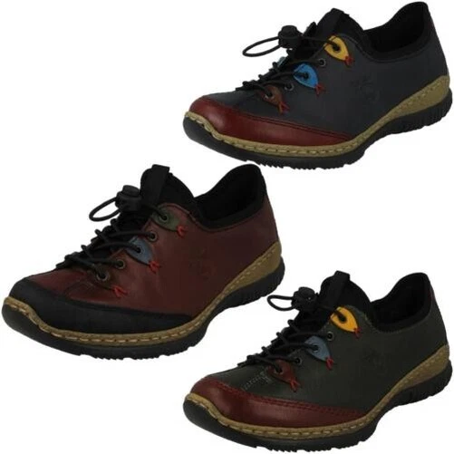 Ladies Rieker Stylish Everyday Elasticated Lace Synthetic & Textile Shoes N3271 - Image 1 of 1