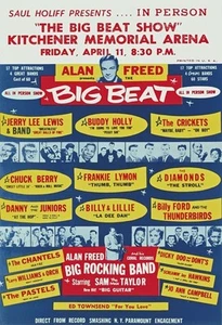 Póster de concierto de rock & roll vintage Buddy Holly Jerry Lee Lewis A3/A4 RR05 - Imagen 1 de 1