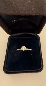 Tiffany & Co. SolitaireDiamond Platinum Engagement Ring, Classic Tiffany Setting - Picture 1 of 8
