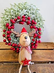 Rentier Kantenhocker Holz Weihnachtsdeko Geschenkidee Klassisch ca20 cm - Bild 1 von 4