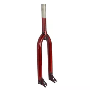 20" MX Steel Bicycle Fork 1- 1/8" Threadless Gloss Translucent Red - Picture 1 of 1