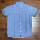 Topman Button Down Short Sleeve Shirt Men's Size Medium Light Blue 125149