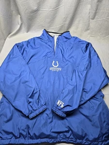 Vintage Indianapolis Colts NFL Reversible Pullover Embroidered Logo Blue Grey - Picture 1 of 13