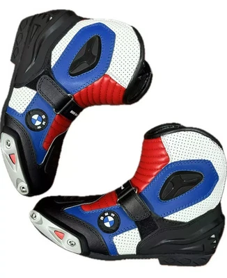 BMW Leather Motorcycle Boots CE Certified Men’s Motorbike Protective Footwear - Image 1 of 2