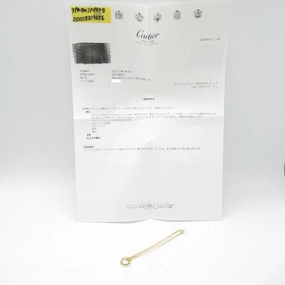 卡地亚 Love Circle 手镯 2PD K18 黄金女式 4.4 克 16 厘米链条正品 — 第 1/4 张图片