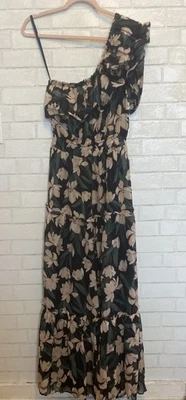 Платье макси Shoshanna на одно плечо с цветочным рисунком черное розовато-лиловое женское 10 - Изображение 1 из 4