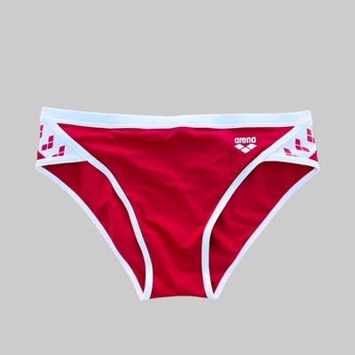 Arena men Red with white logo Icons swim brief  swimwear swimsuit size 36 38 - Image 1 of 4
