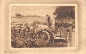 POSTKARTE COMIC MOTORING THEMA THE ELOPEMENT - Bild 1 von 2