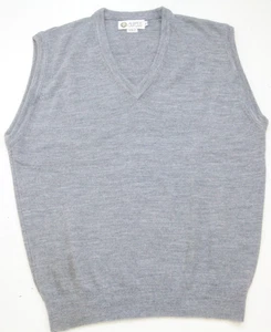 Aureus Gray Acrylic V-Neck Sweater Vest Men's Large Made USA J96 - Picture 1 of 4