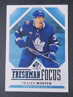 23-24 SP Authentic Fraser Minten Freshman Focus Rookie 🌈🌈🌈 Blue Variant - Image 1 of 2