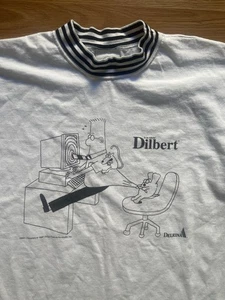 Vintage Dilbert Hemd XL weiß Dogbert Ratbert Scott Adams Langarm 80er - Bild 1 von 9