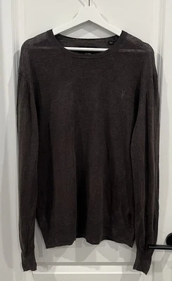 All Saints Men’s Opus Crew 100% Linen Jumper Sweater Brown Size Large - Image 1 of 4