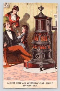 1874 Radiant Home w Oven Johnson Black & Co Erie Pennsylvania Victorian Ad Card - Picture 1 of 6