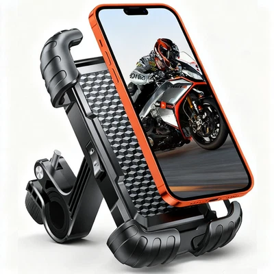 Bike Phone Mount Motorcycle Phone Mount Upgraded 1s Lock Secure Protection 360° - Image 1 of 4
