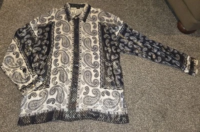 Camisa de cachemira metálica de seda dorada negra negra Alberto Celini para hombre - talla 3 XL Foto 1 de 4