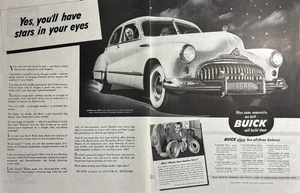 1948 Buick Super 4 door Sedan Automobile Fireball Straight Eight VTG Print Ad - Picture 1 of 1