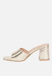 Sandali Donna Aperti Tacco Largo Tacchi Simil Pelle Eleganti Ciabatte Comode - Foto 1 di 14