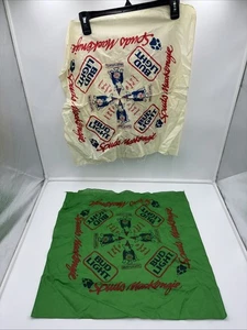 Vintage 1980s Bud Light Spuds Mackenzie Bandana Scarf Breweriana - Lot of 2 21” - Picture 1 of 8