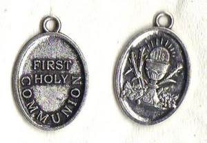 Sagrada Primera Comunión con Cáliz IHS Devocional 1" Medalla Tono Plata - Imagen 1 de 1