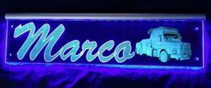 Individuelles LED Namensschild personalisierte Wunschgravur dein LKW Foto Logo - Picture 1 of 12