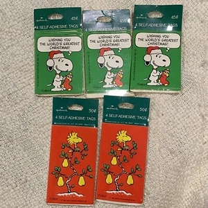 Etiquetas de regalo vintage Hallmark Snoopy Peanuts Woodstock 20 etiquetas NUEVO - Imagen 1 de 1