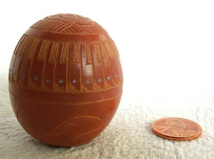 Miniatur NAVAJO Redware Keramik SASHA BLUESKY Sgrafitto Adlerfedern - Bild 1 von 8