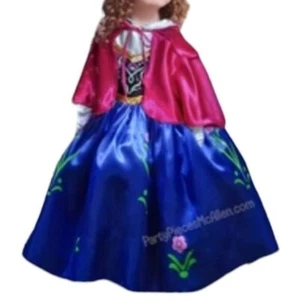 Dress Disney Frozen Princess Anna Cape Girls KIDS YOUTH Size 5/6 COSTUME - Picture 1 of 14