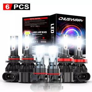 Faro LED de 6000K + luz antiniebla para For Chevy Silverado 1500 2500 2007-2015 - Picture 1 of 20