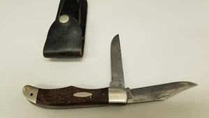 Case XX Vintage 6265 SAB 2 Blade Folding Hunter Knife- USA- w/sheath- Large 9” - Picture 1 of 11