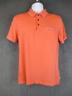 Ted Baker Polo Shirt Mens Size 3 Small Orange Pocket Slim Fit Collared Preppy