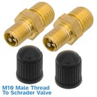 2pcs M10 Male Shock Absorber Valve Schrader 300PSI Pneumatic Pressure Fill Valve