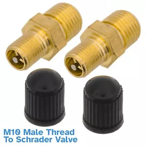 2pcs M10 Male Shock Absorber Valve Schrader 300PSI Pneumatic Pressure Fill Valve - Picture 1 of 3