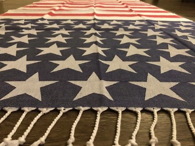 Toalla de playa bandera estadounidense turca peshtemal 100 % algodón toalla hammam NUEVA Foto 1 de 4