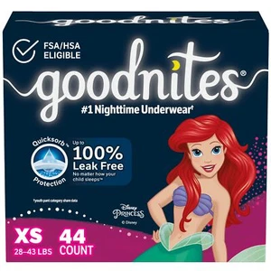 Goodnites Girls Bedwetting Underwear Extra Small Multi Color 2 Packs of 22 - Picture 1 of 8
