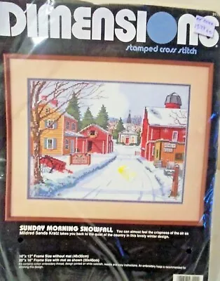 "SUNDAY MORNING SNOWFALL" Cross Stitch Kit-by Dimensions '1990-NEW - Image 1 of 3