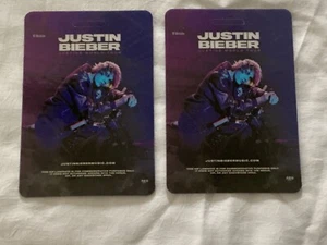 2er Set Justin Bieber VIP Tour Merchandise Bildkarte ohne Schlüsselband - Bild 1 von 5