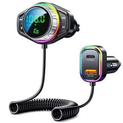 FM Transmitter Auto Bluetooth 5.3 Bluetooth Adapter Auto mit Bass Boost & Hi-... - Bild 1 von 4
