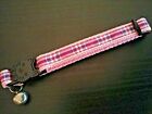 CAT KITTY BREAKAWAY Safety Collar Adjustable With Bell Striped Pink Cat Collar