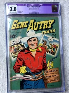 Gene Autry No. 9 July 1943 Fawcett Golden Age CGC 3.0 68 cream - off white pages - Picture 1 of 8