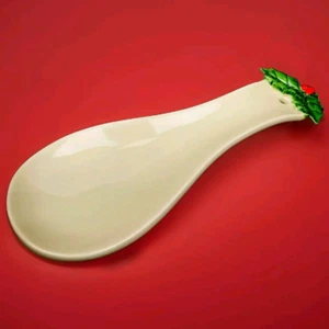 OTAGIRI CHRISTMAS Spoon Rest Berries Mistletoe Vintage ~ Excellent Condition - Picture 1 of 7