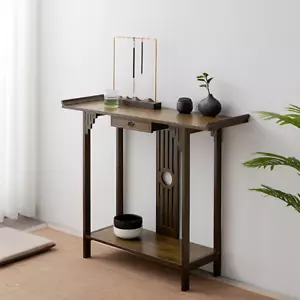 Asiatisch Konsolentisch Rustikal Beistelltisch Holz Flurtisch für Eingang Flur - Bild 1 von 10