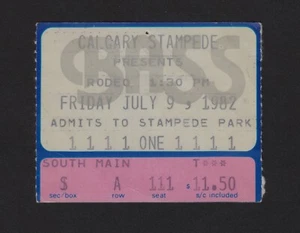 Vintage CALGARY STAMPEDE RODEO Ticket Stub - Calgary, Canada  1982 - Picture 1 of 2