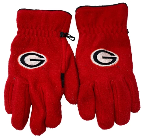 UGA Fleece Gloves Red Vintage Medium University Of Georgia Cover