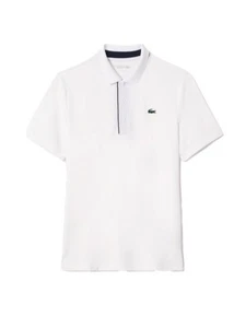 Polo elástico ultra seco Lacoste para hombre en blanco y azul marino DH2583-51 522 - Imagen 1 de 1