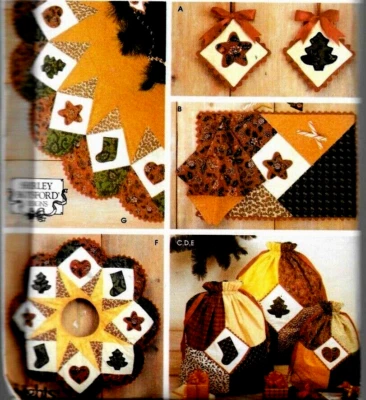 Simplicity Pattern #4414 Fat Quarter Quilt Christmas Tree Skirt Place Mat Napkin - Image 1 of 4