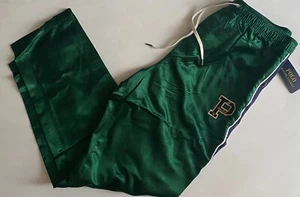 $228 NWT Mens Polo Ralph Lauren "P" Logo Satin Tear Away Track Athletic Pants - Afbeelding 1 van 5