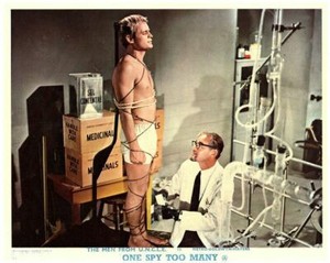 One Spy Too Many original 8x10 UK lobby card David McCallum in underwear tied up