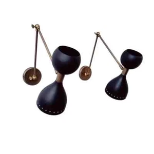 Paar Wand Diablo Mid Century Kombination ein Paar Wandleuchter Italienische Wand - Bild 1 von 7